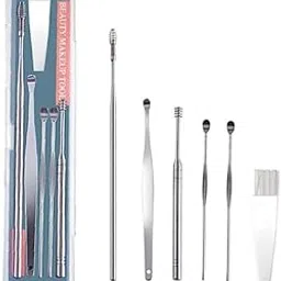 Khedu Fab® Ear Pick 6 Pc's with a Storage Box Earwax Removal Kit | Ear Cleansing Tool Set | Stainless Steel Spiral Ear Curette Ear Wax Remover Tool with Cleaning Brush (Pack of 1 kit)-picture-17
