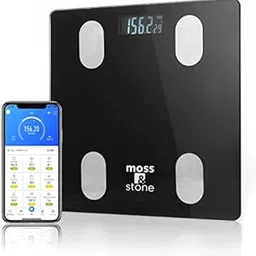 Moss & Stone Smart Scale, Wireless Digital Body Fat Scale with Bluetooth, Body Composition Analyzer, Black Glass, 396 lbs Capacity-image-48