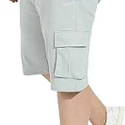 instafab Plus Men's Cargo Shorts for Casual Wear | 6 Pockets | Plus Size Fit | Button Closure | Cotton Poly Cargo Shorts Crafted with Comfort Fit for Everyday Wear-picture-17