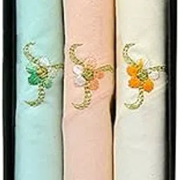one point collections Cotton Premium Women Handkerchief (Pack of 3) (Color and Design Depends on Availability)-picture-20