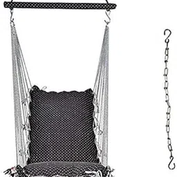 Kkriya Home Decor Single Seater Cotton Swing for Home, Adult,Balcony, Indoor and Outdoor (Black)-picture-30