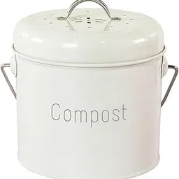 MYADDICTION 3L Garden Compost Bin Countertop Indoor with Lid Compost Pail Easy Clean Milky White-image-29