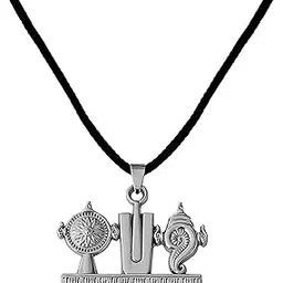m men style Religious Lord Tirupati Balaji Shanku Chakra Namam Cotton Dori Bronze Zinc And Metal Pendant Necklace For Men And Women SPn20221089-picture-22