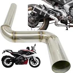 Dhe Best Bike Premium Exhaust Middle Muffler Bend Pipe Stainless Steel Suitable for Bajaj Pulsur RS 200-picture-10