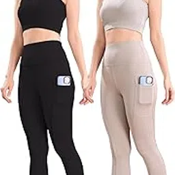Womens High Waist Workout 2 Piece Set with Side Pocket, Gym wear Co-ord Set Tracksuit, Top Bottom Set, Leggings Bra Set,Pack of 2-image-25