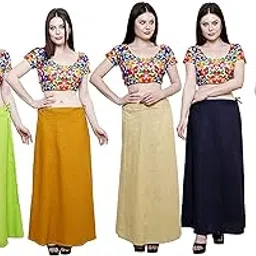 Women's Cotton Petticoat,inerskirt, Saree Innerwear,Traditional innerskirt 705(Pack of 5) Multicolour-image-18