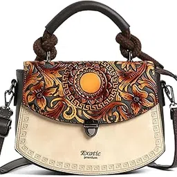 exotic Premium® Satchel Vintage Retro embossed Floral Sling Bag for Women-picture-51