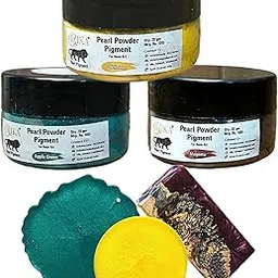 IRIKA ellow, Apple Green, and Magenta Pearl/Mica Powder Pigments for Resin Art & Craft – 20g Each, Non-Toxic, Skin Safe, Multi-Use-image-4