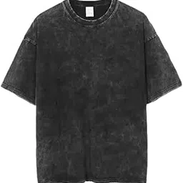 boffi ... 100% Cotton Oversized T-Shirt Unisex Drop Shoulder Dye Washed Street Look Black Pack of 1-picture-43