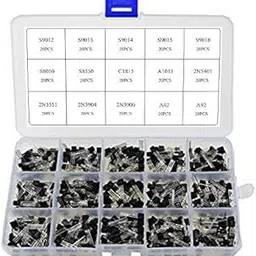 REES52 T0-92 Power Transistor assortment Kit NPN PNP Kit Set Three Pins 15 Values 300PCS (20pcs for each Value) with Clear Plastic Box-picture-28
