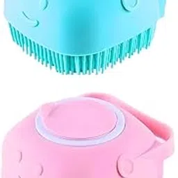 SANTALON Body Scrubber with Soap Dispenser Brush, Silicone Exfoliating Brushes, Soft Body Exfoliator, Bath Loofah for Babies, Kids, Women, Men and Pets (2 count)-picture-43