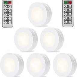 Wireless LED Puck Lights 6 Pack – Battery Operated Under Cabinet Lighting with Remote Control | 4000K Natural White | Dimmable Stick-On Closet Lights for Kitchen, Wardrobe, Stairs, and More-picture-18