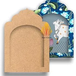 Rise N Shine MDF Jharokha Cutout for DIY Art & Craft – 8mm Thick Wooden Zaroka Frame for Wall Hanging, Resin, Lippan, Painting & Decoration Projects – Indian Handicrafts (Design 3) image 1