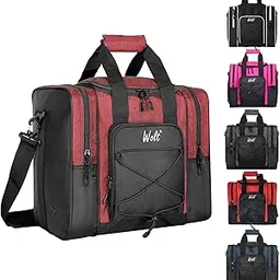 WOLT Bowling Ball Bag for Single Ball - Bowling Ball Tote Bag with Padded Ball Holder, 2 Pockets Fit Bowling Shoes Up to Mens Size 14 and Accessories (healthyRed)-picture-14