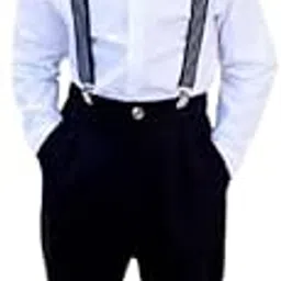 Akshita Trading Kid's & Baby Boy Slub Soft Lycra Full Sleeves Shirt and Pant & Suspender Dungaree Set-picture-47