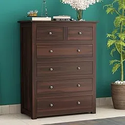 GCA1 WOODZONE Wooden Chest of Drawers | Console Cabinet for Bedroom, Living & Drawing Room | Multipurpose Storage Dresser with 6 Drawers | Sideboard Cabinet | Solid Wood Sheesham | Walnut-image-22