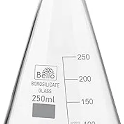 Bello Borosilicate 3.3 Glass Conical Flask 250 ml with Graduation Marks, Pack of 1 Conical Flask for school collage chemistry lab laboratory-picture-29