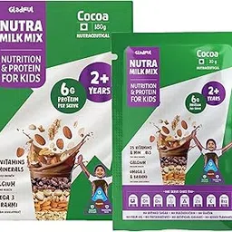 Gladful NutraMilk Healthy Chocolate Milk Mix 180g Pack of 6, 2+ Years, 6g Protein Per Serve, No Preservatives, Immunity & Growth, Bone Health & Brain Development Made with Ragi, Oats Bajra & Nuts-image-21