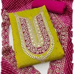 nayanthara trends Women's Chanderi Silk Unstitched Dress Material-picture-29