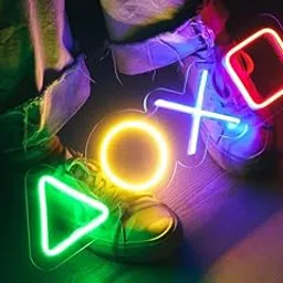 VYNES Neon Sign - Gaming Wall Decor/Table Decor, 15 cm, Silicon, Acrylic, LED Art Decorative Sign with Text, Playstation Keys-picture-22