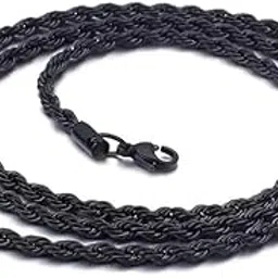 meenaz chain for men combo necklace for men Black chains for men neck chain for men chain for boys mens chain Stainless steel stylish long chains Locket Pendant Birthday gift golden chain fashion 415-picture-27