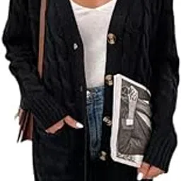 yashidun Women's Long Knitted Twist Button Cardigan Sweater Jacket for Autumn and Winter-picture-51