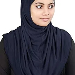 mybatua Women's 2-Piece Al-Amira Hijab with Under Scarf/Cap/Bonnet in Soft Viscose Jersey, Ready to Wear HJ-129 image 1