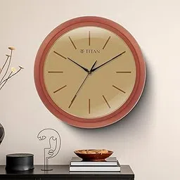 Titan Classic Brown Colour Wall Clock with Silent Sweep 34 x 34 cm (Medium)-picture-26