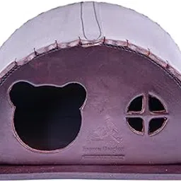 Sparrow Daughter Sparrowdaughter's Leather Squirrel House For Outdoors,Garden,Backyard,Small Animals Habitat For Chinchilla Squirrel With Poles,Squirrel Nest&Feeder,Chestnut-picture-62