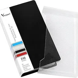 VERAT Business Card Holder, 120 Pockets for 240 Cards Business Card Holder | Debit/Credit/Business/Visiting Name ID Card Holder Card Organizer Professional Office Organizer (Black)-picture-14