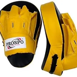 Prospo Curved Focus Pads/Punching Mitts for Boxing/MMA/Muay Thai/Kickboxing/Karate/TAEKWANDO (Yellow-Black)-picture-21