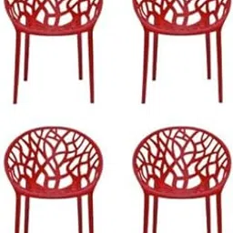 ITALICA Oxy Plastic Chair for Home, Office, Living Room/Glossy Finish Crystal Design Plastic Outdoor Chair/Patio Chairs for Balcony | Suitable for Indoor & Outdoor (5106, Red Chair Set of 4)-picture-51