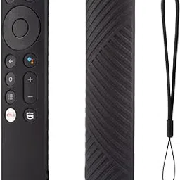 Caldipree Silicone Remote Cover Case Pouch Compatible for OnePlus Q Series U Series Y1S Y1S Smart LED TV Remote Cover with Loop (Black)-picture-20