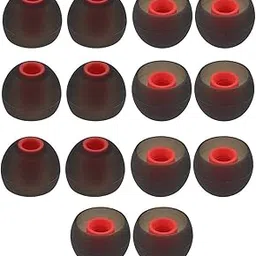 Frankz Premium Silicone Rubber Earbuds Tips 14, Eartips, Earplugs, for Earphones and Bluetooth Earphones Medium Size (14 Pcs (7 Pair), Black and Red)-picture-24