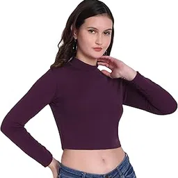 dudstucker Womens Polyester High Neck Crop Full Sleeve-picture-22
