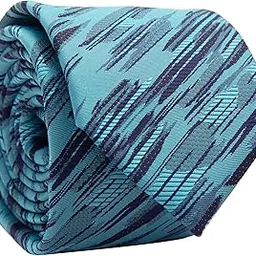 Men's Microfiber Sea Blue Tie-image-65