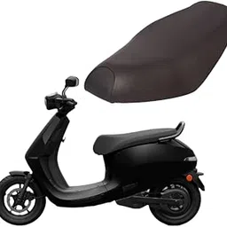 KSHEERI Ola S1 Air Scooty Seat Cover Protect from Rust and Dust, PU Leather Waterproof Durable Seat Cover (Black)-image-18
