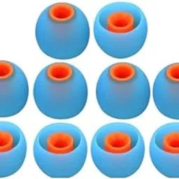 RUWEL Replacement Earphone & Handfree Silicone Rubber Medium Size 5 Pair Caps for Realme Boat Oppo Vivo Samsung One Plus Airpods, Earbuds, Bluetooth Neackband(10p Ear Pads) (Blue Red 5-Pair)-image-19