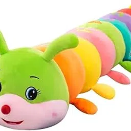 Fun4you Colorful Caterpillar Soft Toy Plush Pillow for Kids | Long Hugging Cushion Stuffed Animal Toy for Baby Boys & Girls | Multicolor Cuddly Birthday Gift (Large Size)-picture-25