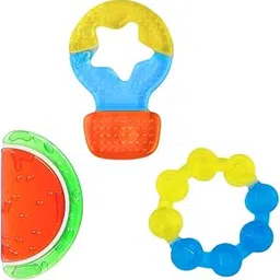 Babyme Infant Eva Teethers For 4 To 12 Months Bpa Free With Cooling Water Filled Baby Teether, Soft Teething Toy For Babies For Soothes Gums And Easy To Grip (4+ Months) Pack Of 3 (Modern),Multicolor-image-32