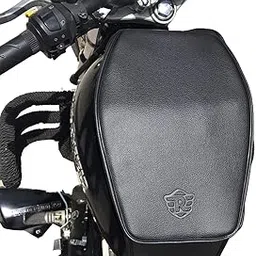 UNIWARE® RE Thunderbird 350/500 and Thunderbird 350X/500X Leather Scratch Proof Tank Cover/Tank Bag - Full Flap Plain Tank Cover (Black) (Right Side Fuel Cap)-picture-29