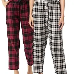 kryptic Womens Pack of 2 Cotton Printed Lounge Pant with Side Pocket and Elasticated Waistband-picture-43