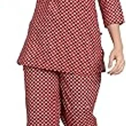githaan Women Viscose Rayon Bagru Red Printed Night Suit Set-picture-16