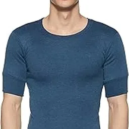 Bodywarmer Men's Half Sleeves Round Neck Thermal Top Vest-image-12