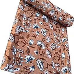 Malan bai Jaipuri Handmade Floral Printed Pure Cotton Unstitched Dress Material Sanganeri Fabric for Blouse/Plazzo,Kurti/Lehenga/Saree/Piece Material for Girl/Women (7 Meter)-picture-35