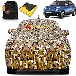 Tata Punch 100% Waterproof Car Cover for All Weather Protection with Mirror & Antena Pocket Inner Cotton Layer Triple Stitched Cover with Adjustable Belt Bottom Elastic to Secure Fit-Jungle-picture-59