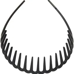 seeotwo 2 Pieces Resin Hairband Shark Tooth Style Non-Slip Black Wave Sports Yoga Headband Fashion Adjustable Wavy Hair Hoop Band for Women, and Girls-picture-17