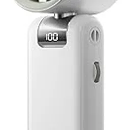 ALSKIP High Speed Handheld Fan, 13500 RPM Turbo Motor TEC Instant Cooling, 4000mAh Battery (3-23H) LCD Display, 3-in-1 Neck/Desk/Portable Fan for Travel Office Sports (Off-white)-image-34