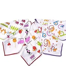Handkerchief for kids | hanky for kids | Lunch Towel for School Kids | Napkins for Kids | Kids Handkerchief |Baby Napkins | Baby Handkerchiefs | ABC & Apple Print-image-50