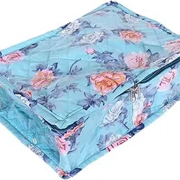 Kuber Industries Under Garment Kit | PVC Coated Green Flower Print | Travel Foldable Two Partition | Toiletry Kit with Transparent window | Green-image-31